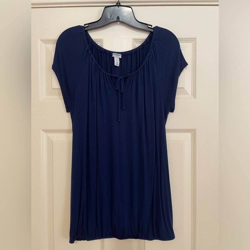 Old Navy Navy Boho Blouse Goodnight Nora (Navy) Size M Tall